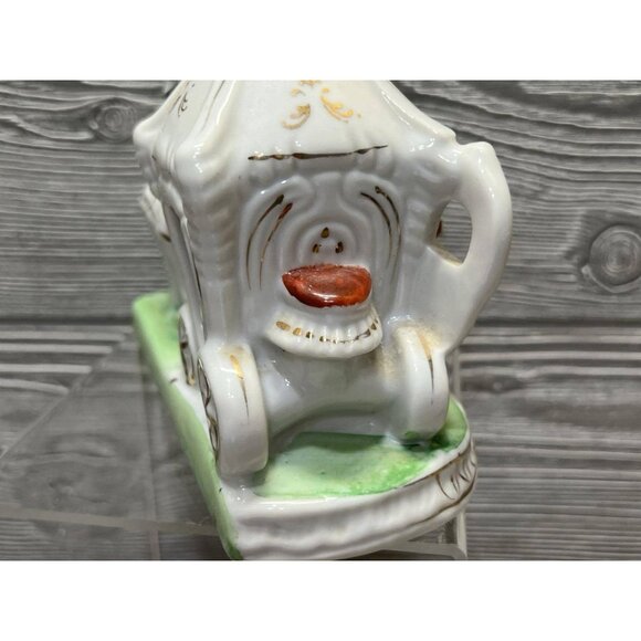 Vintage Porcelain Horses & Carriage Colonial Figurine Japan Midcentury Decor - Picture 5 of 9